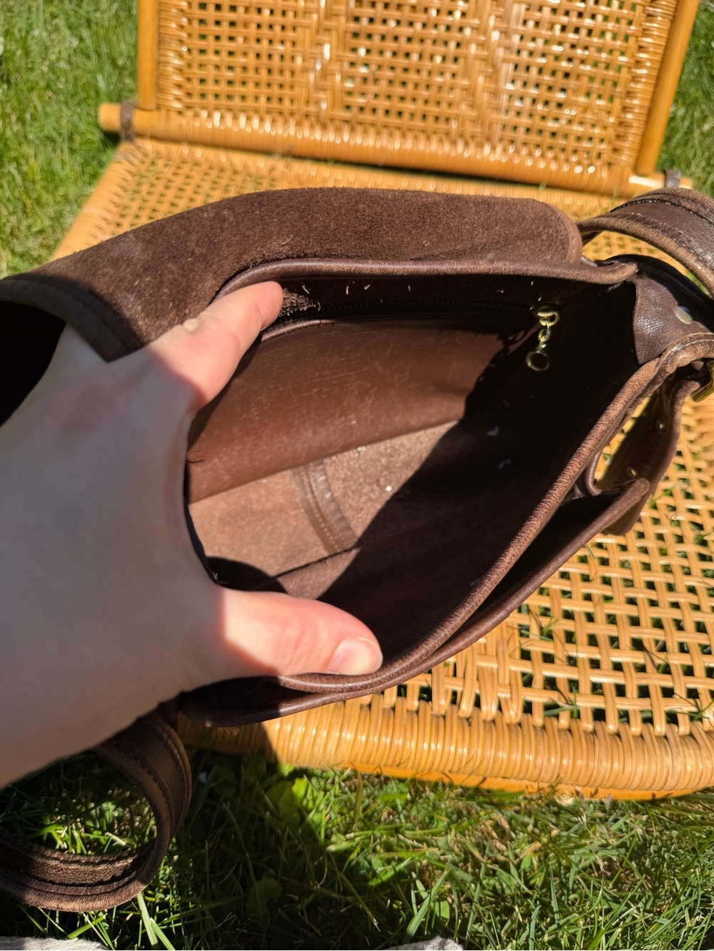 Vintage Coach Rambler Turn Lock Crossbody Bag Glove Tanned Leather Brown - Picture 12 of 16